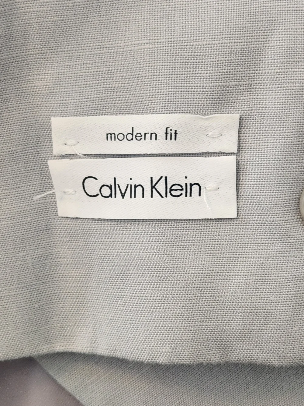 Calvin Klein Light Gray Textured Linen Blend Blazer Size 18 Regular